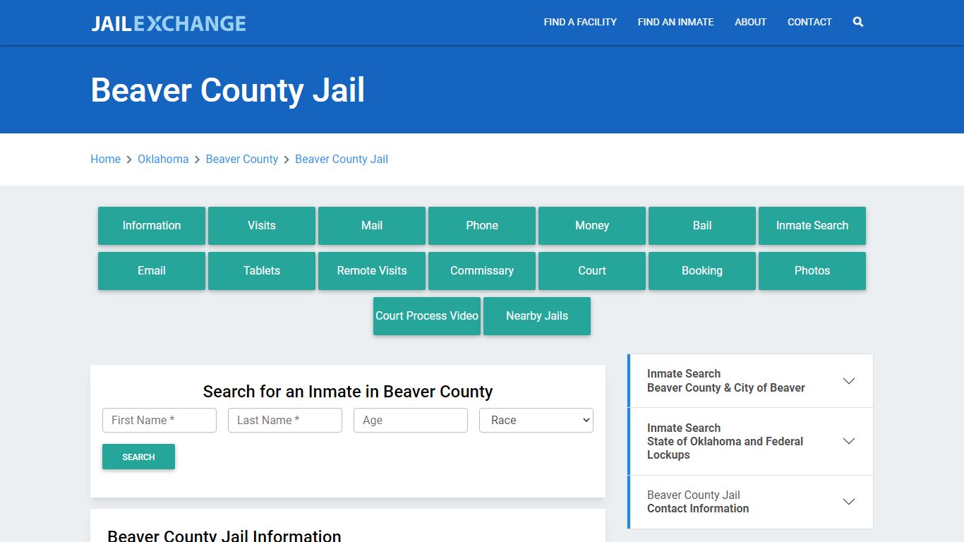 Beaver County Jail Roster Lookup, OK, Inmate Search