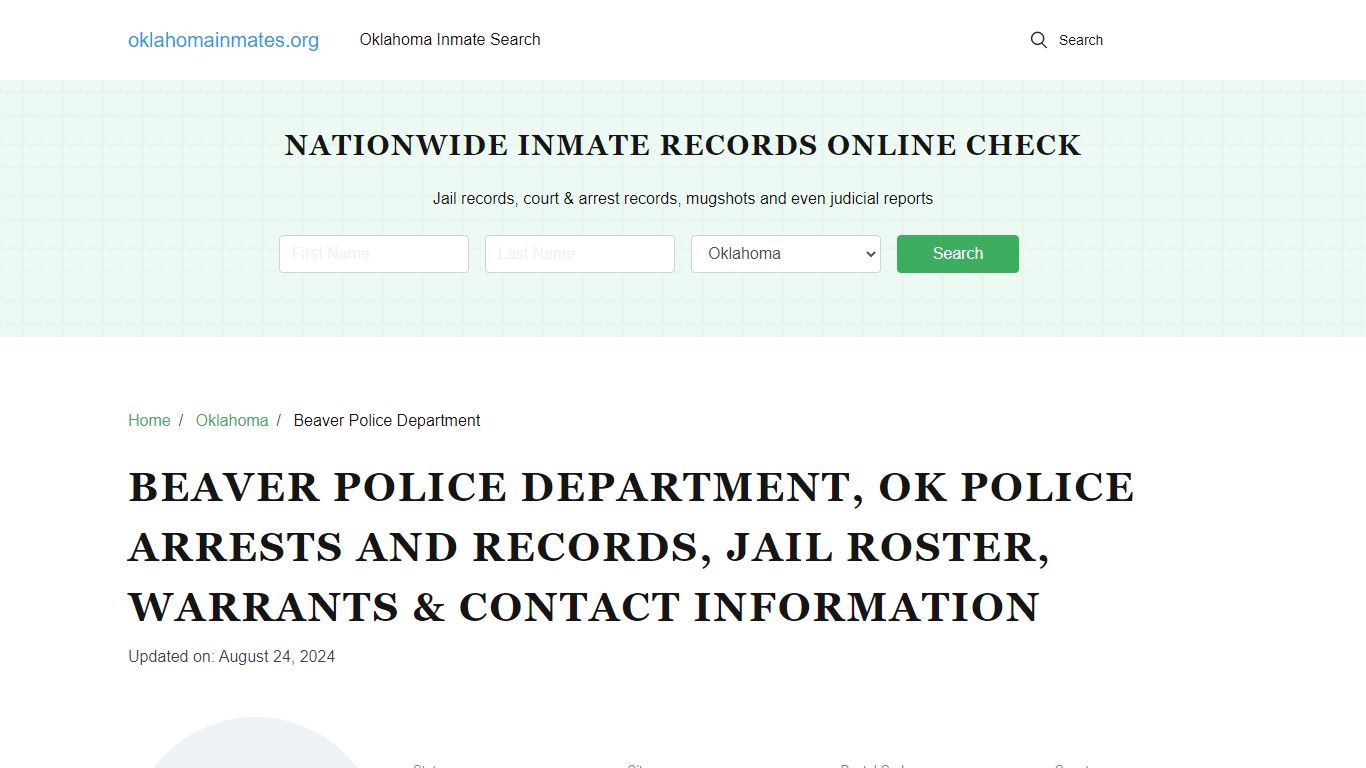 Beaver Police Department, OK: Police Arrests, Jail Roster, Warrants ...